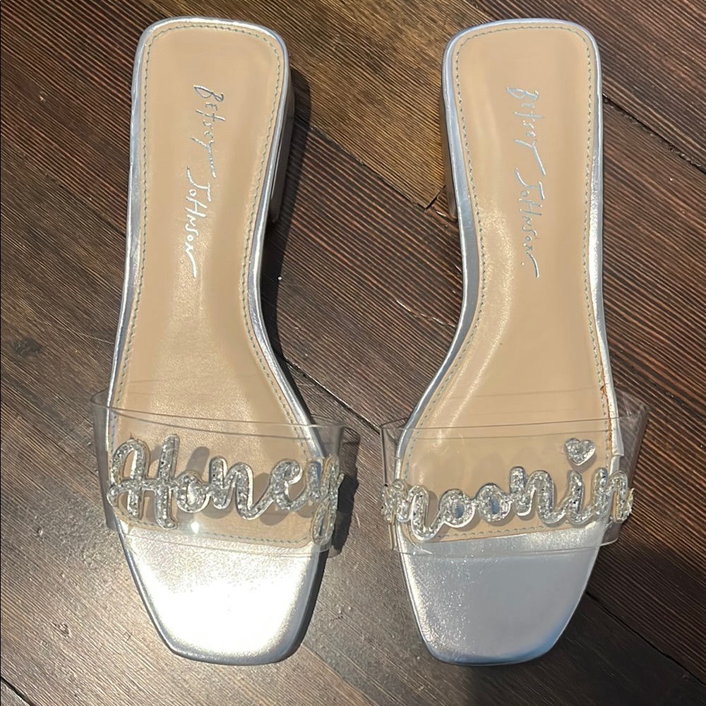 Betsey Johnson Silver Women's “Honey Moonin” Slide Sandals